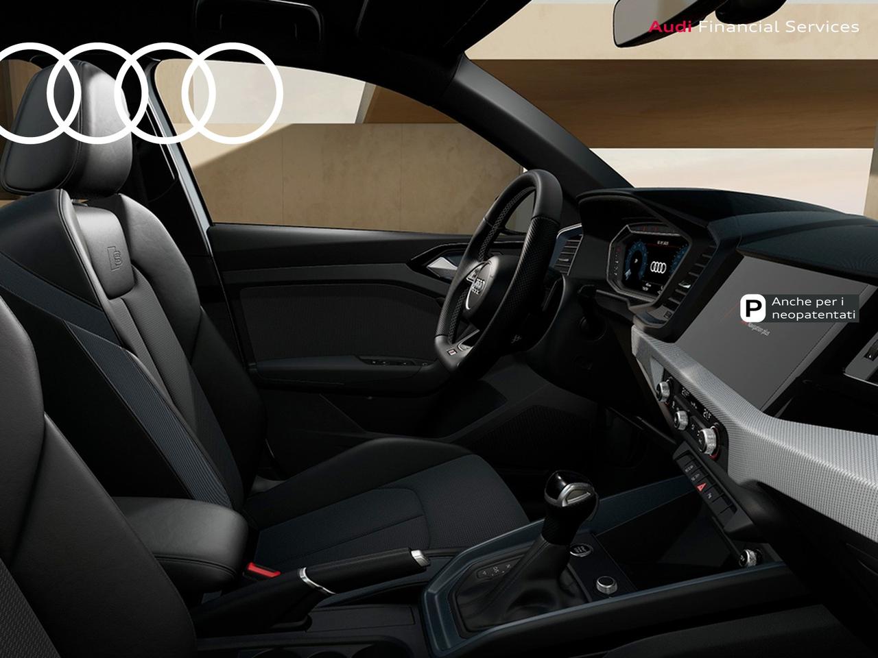 Audi A1 sportback 30 1.0 tfsi identity black 116cv s-tronic