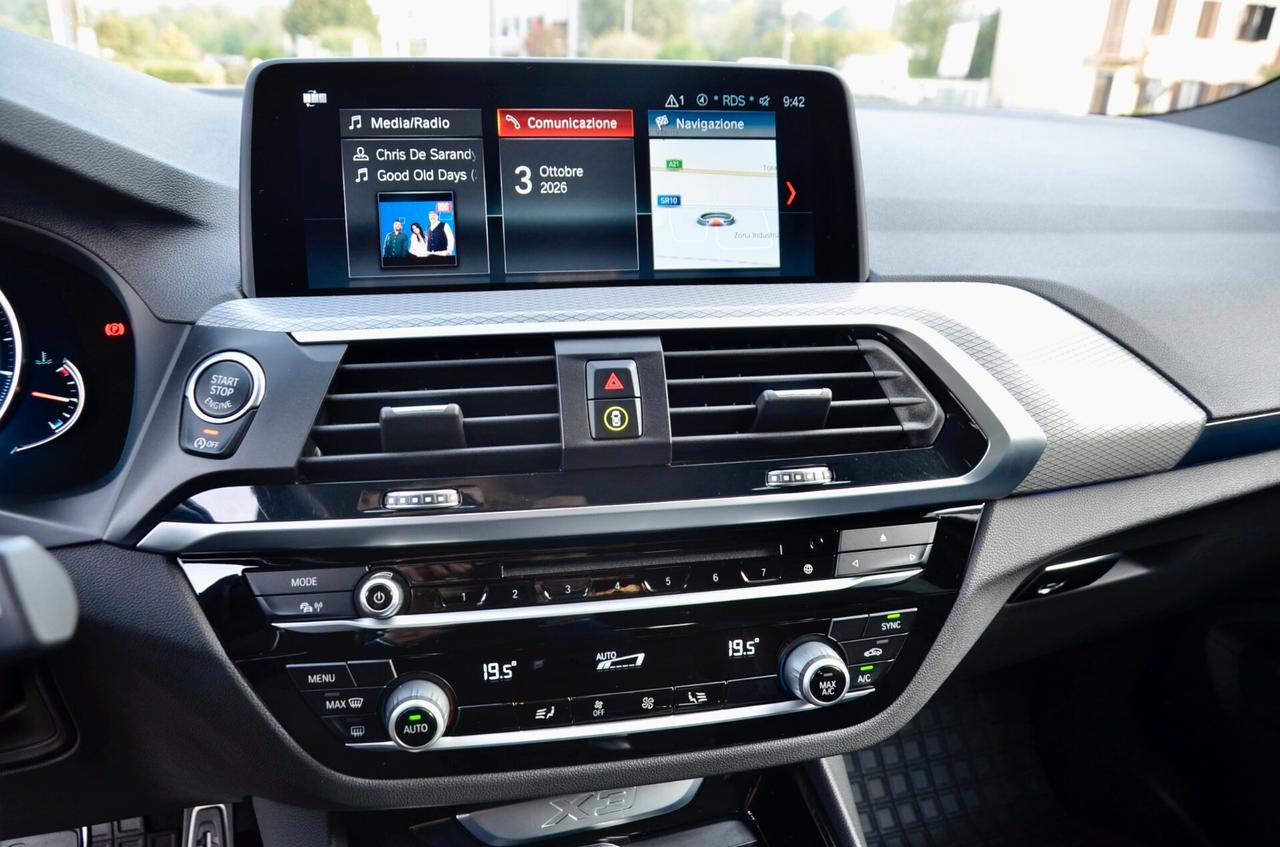 BMW X3 XDRIVE30d MSPORT 249cv AUTO, UFF ITALIANA, EURO 6D, FARI ADAPTIVE LED, GANCIO, 20", PERMUTE
