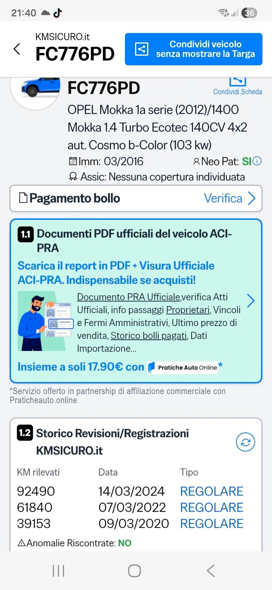 Opel Mokka X 1.4 Turbo 140CV aut. Gancio traino