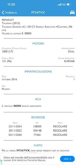 Renault Talisman Sporter dCi 130 CV Energy Intens 4 control