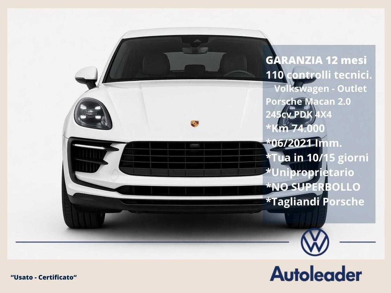 Porsche Macan 2.0 245cv PDK 4X4