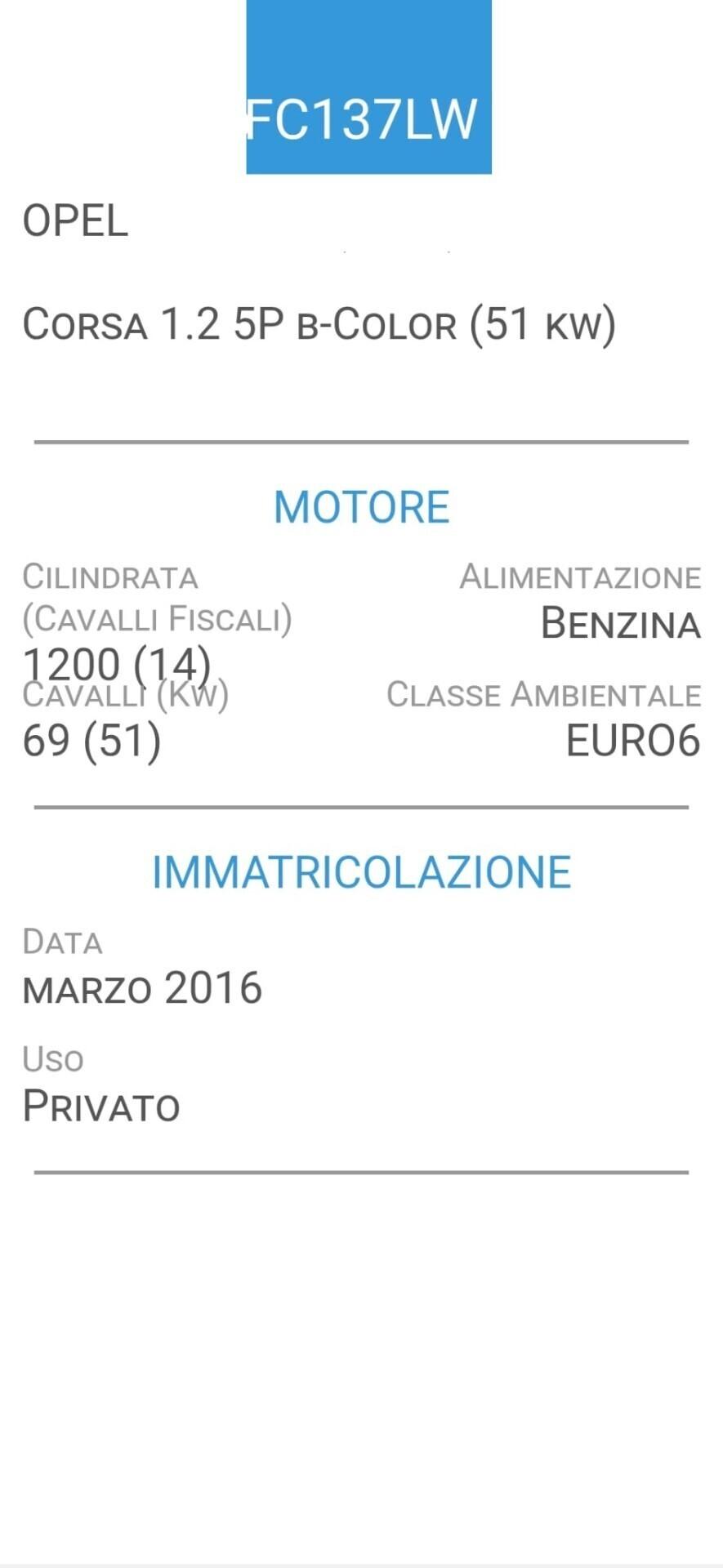 OPEL CORSA 1,2-EURO 6-UNICA PROPRIE -3 REVISIONI