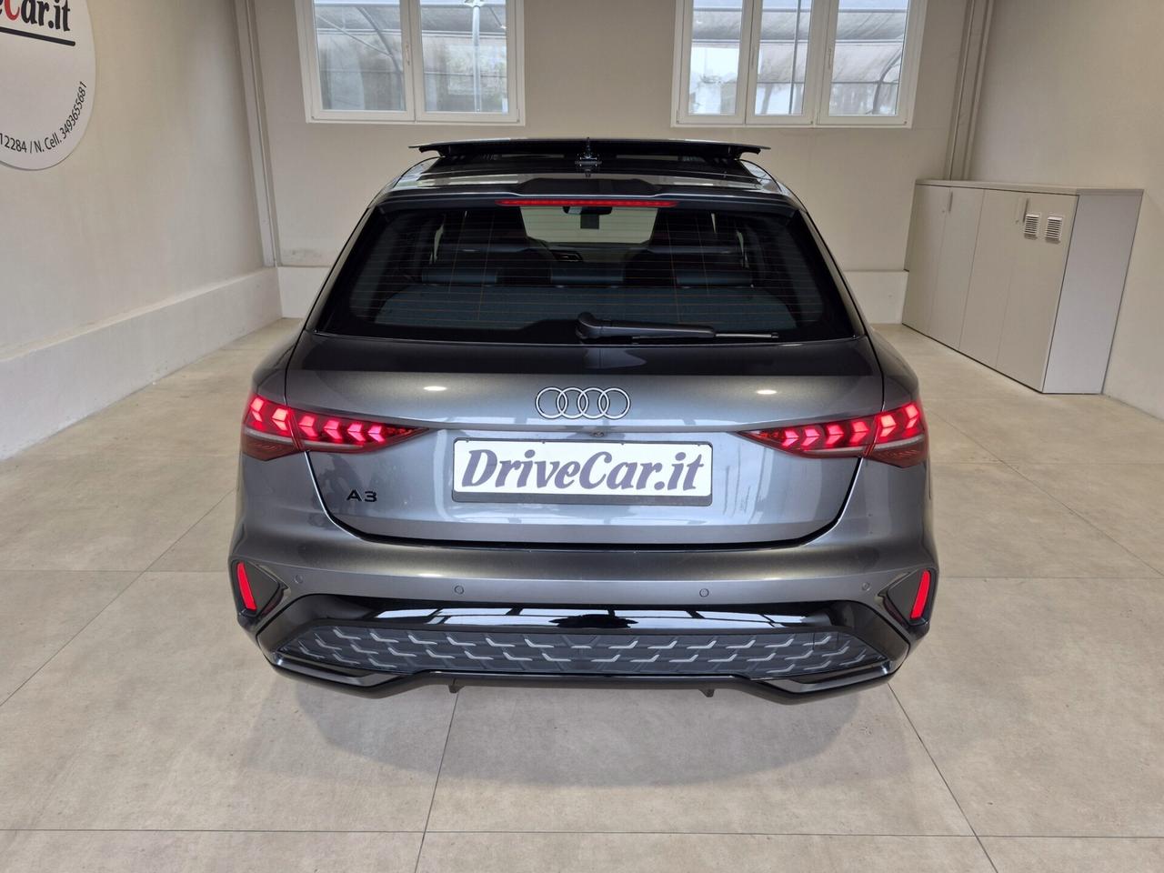 Audi A3 SPORTBACK TFSI MHEV S LINE EDITION S-TRONIC MATRIX SONOS TETTO CARPLAY 360° ACC AUTO UFFICALE AUDI 1 PROPRIETARIO