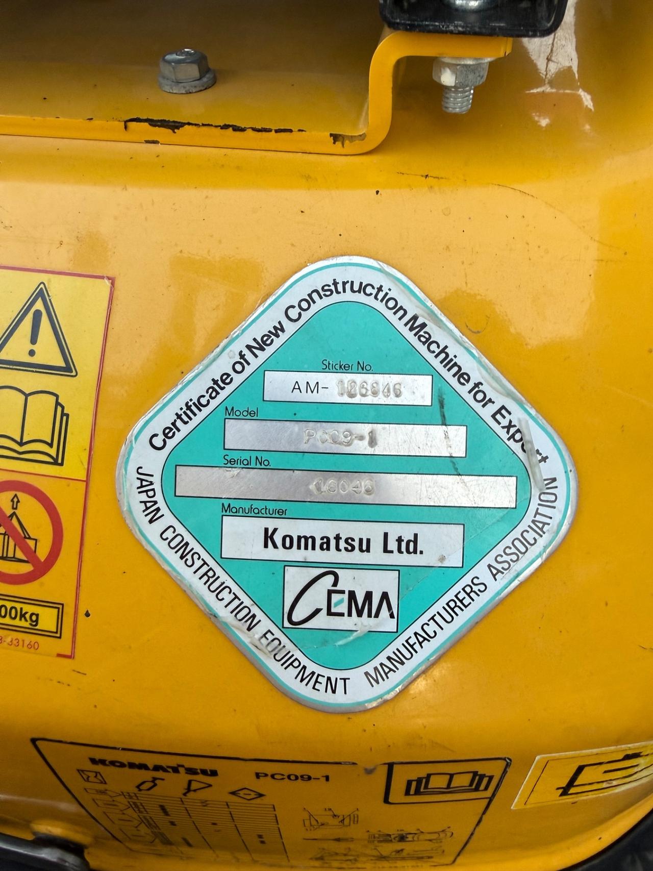 Mini escavatore Komatsu PC 09/1 cingoli allargabili