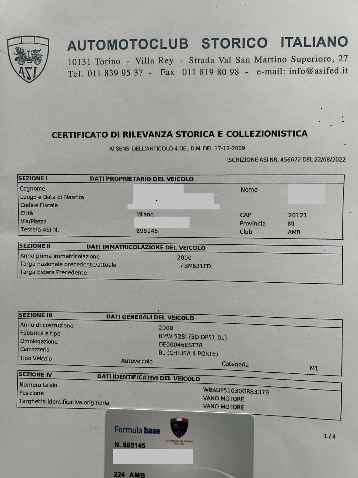 Bmw 528 528i 24V cat Touring Attiva