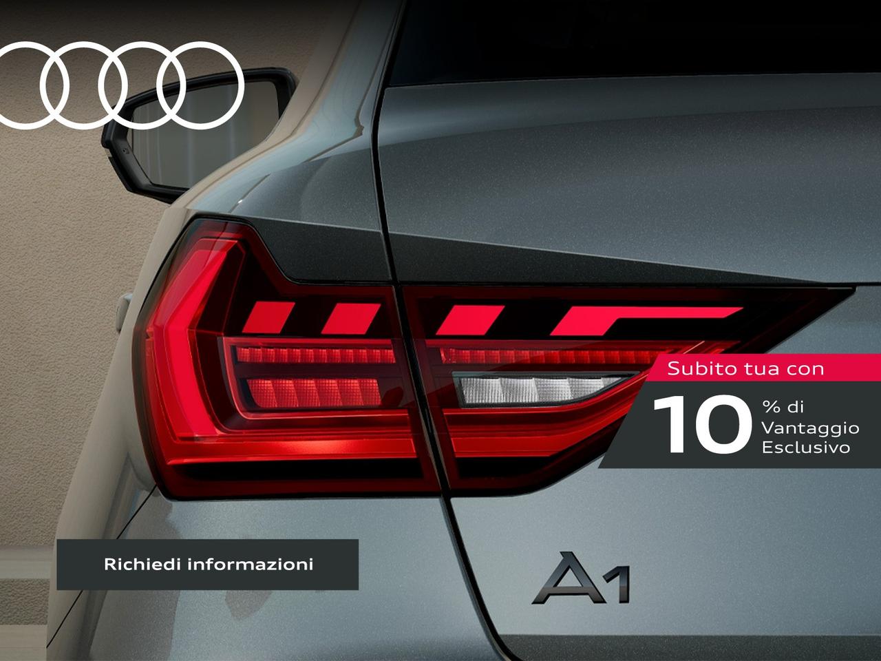 Audi A1 sportback 30 1.0 tfsi identity black 116cv s-tronic