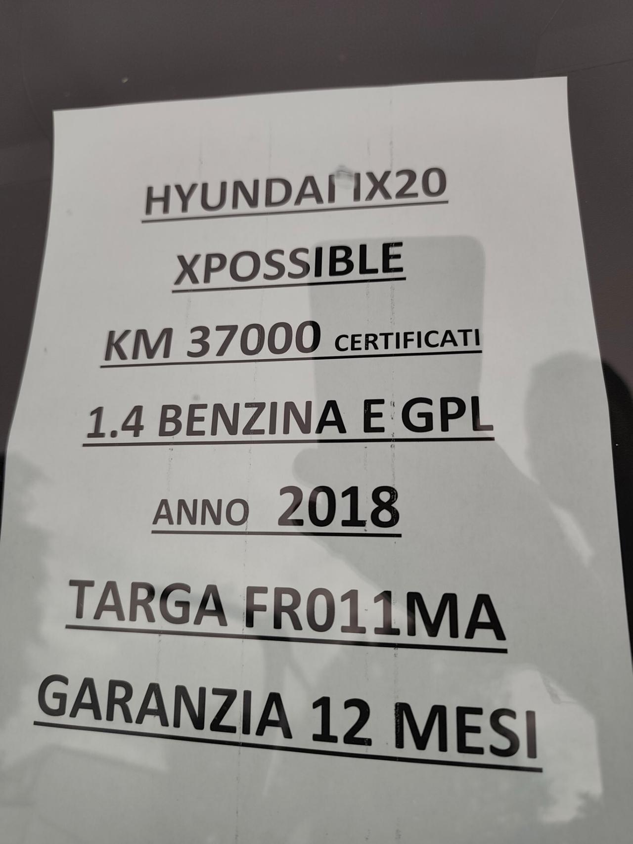 Hyundai iX20 KM 37000 1.4 BENZINA E GPL