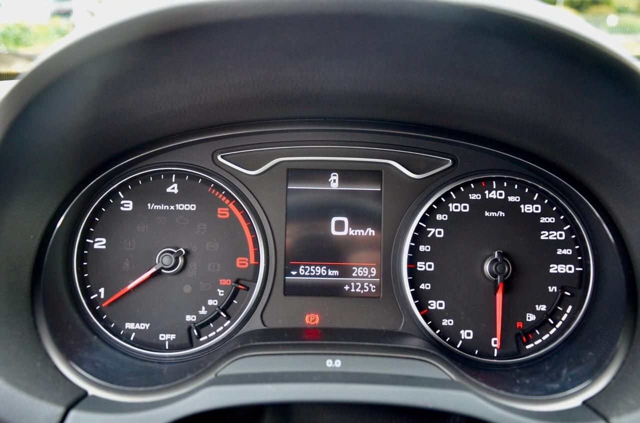 AUDI A3 SPORTBACK 2.0 TDI S-LINE INT EXT QUATTRO 150cv, UNICOPROP, UFF ITALIANA, EURO 6B, 18", NAVI, PERMUTE