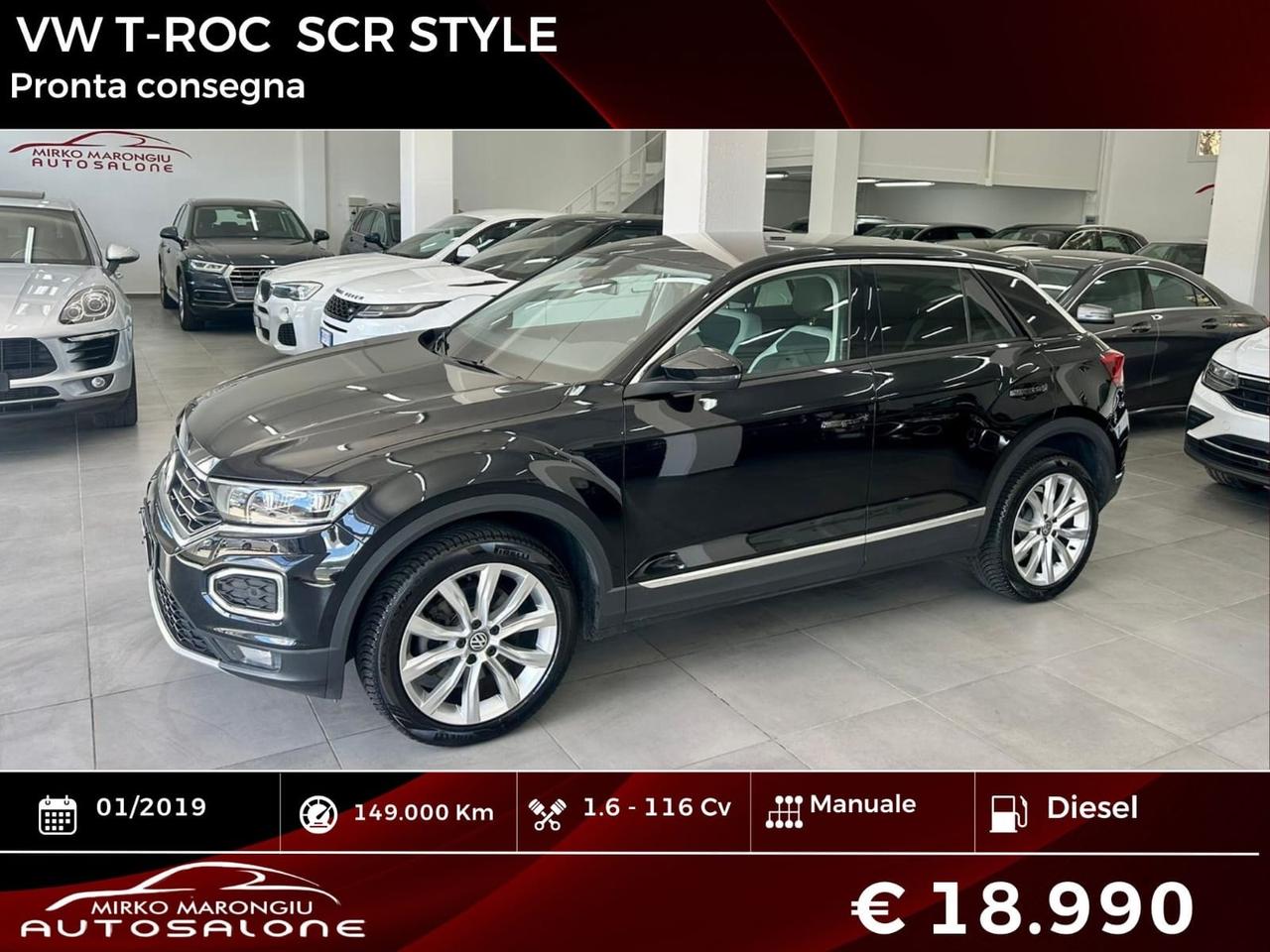 VW T-Roc 1.6 TDI SCR Style FINANZIABILE