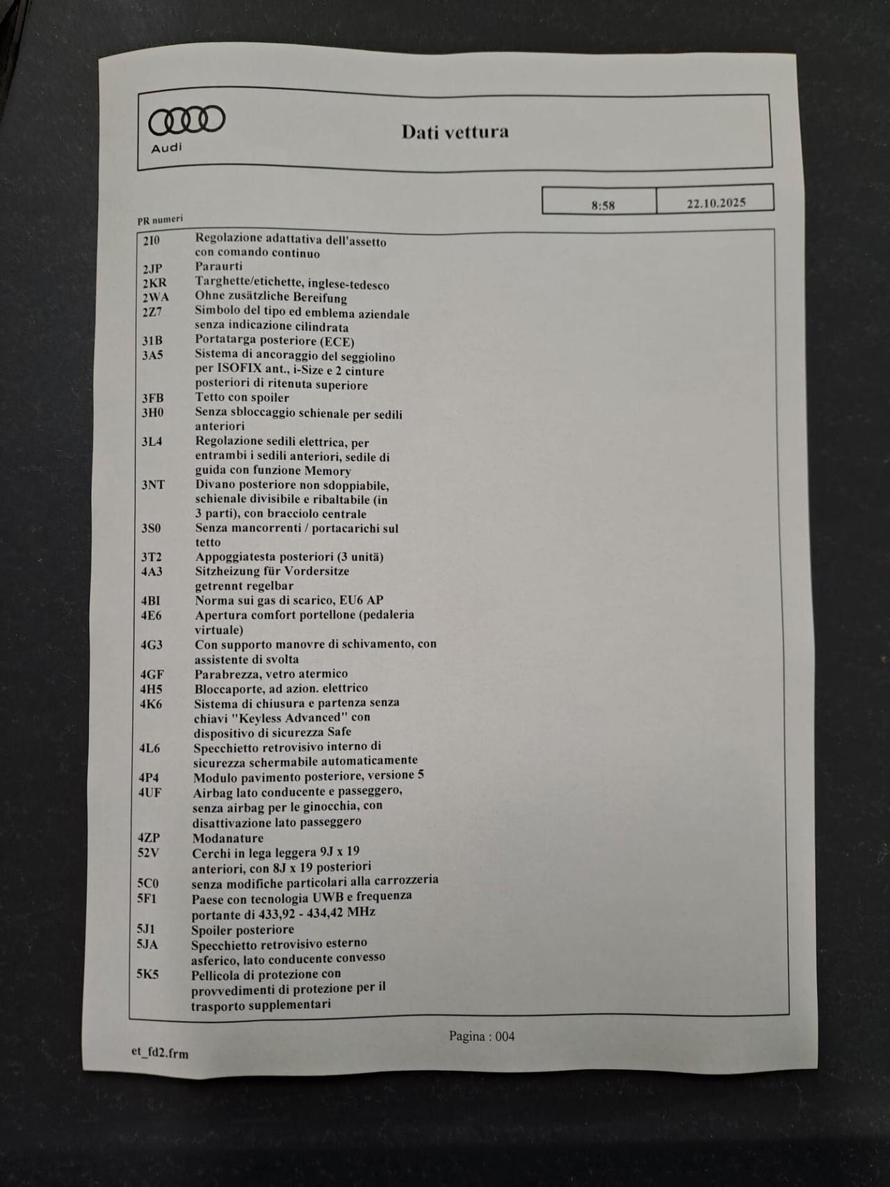 Audi A3 RS 3 SPB TFSI quattro S tronic 400CV