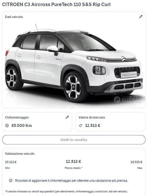 C3 Aircross CronoManut.UnicoProp.85000Km