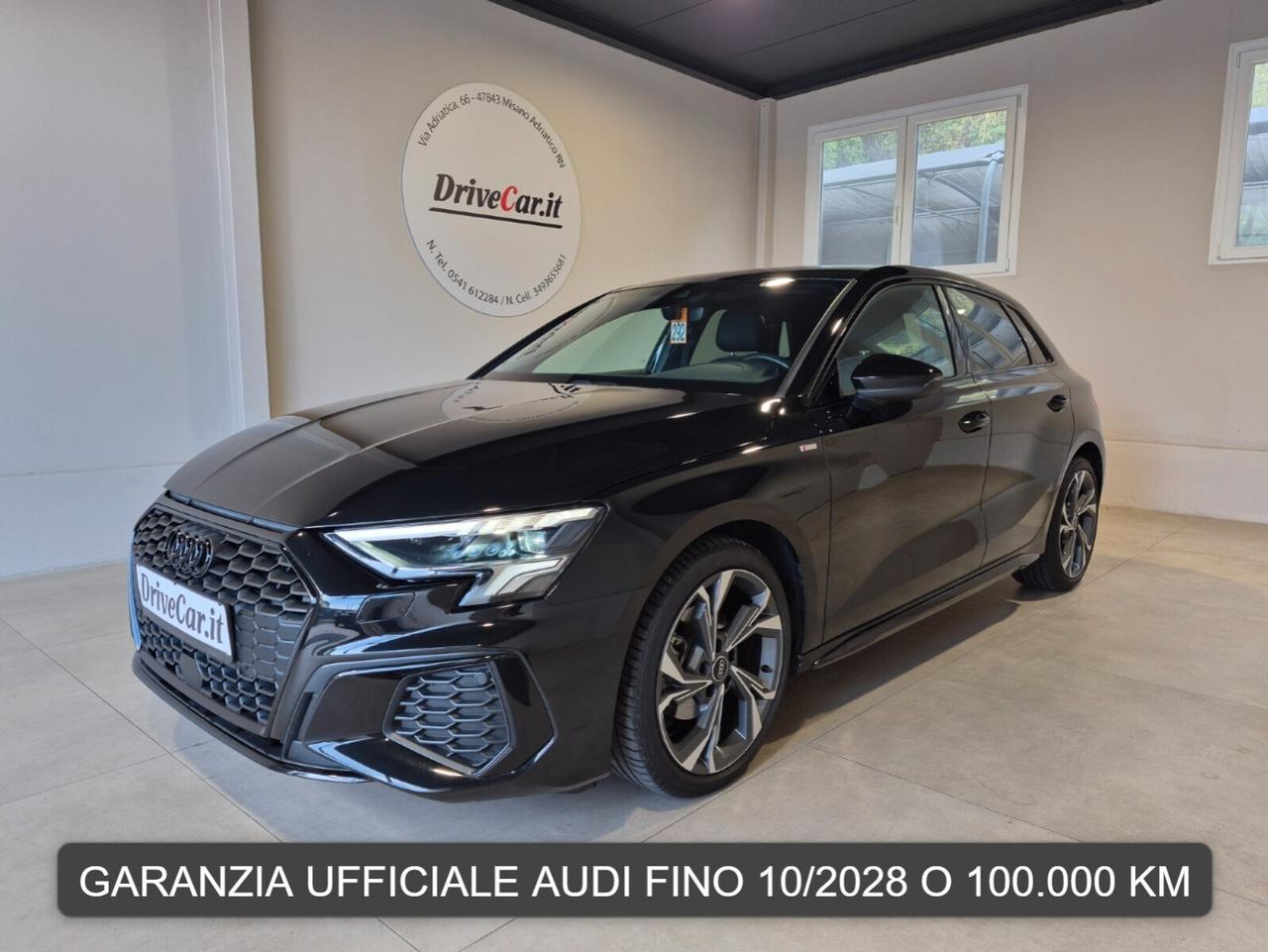 Audi A3 SPB 2.0 TDI S LINE S-TRONIC PELLE LED C.18" BLACK PACK APPLE CAR PLAY/ANDROID AUTO SED. SPORT. RISC. VIRTUAL COCKPIT PLUS