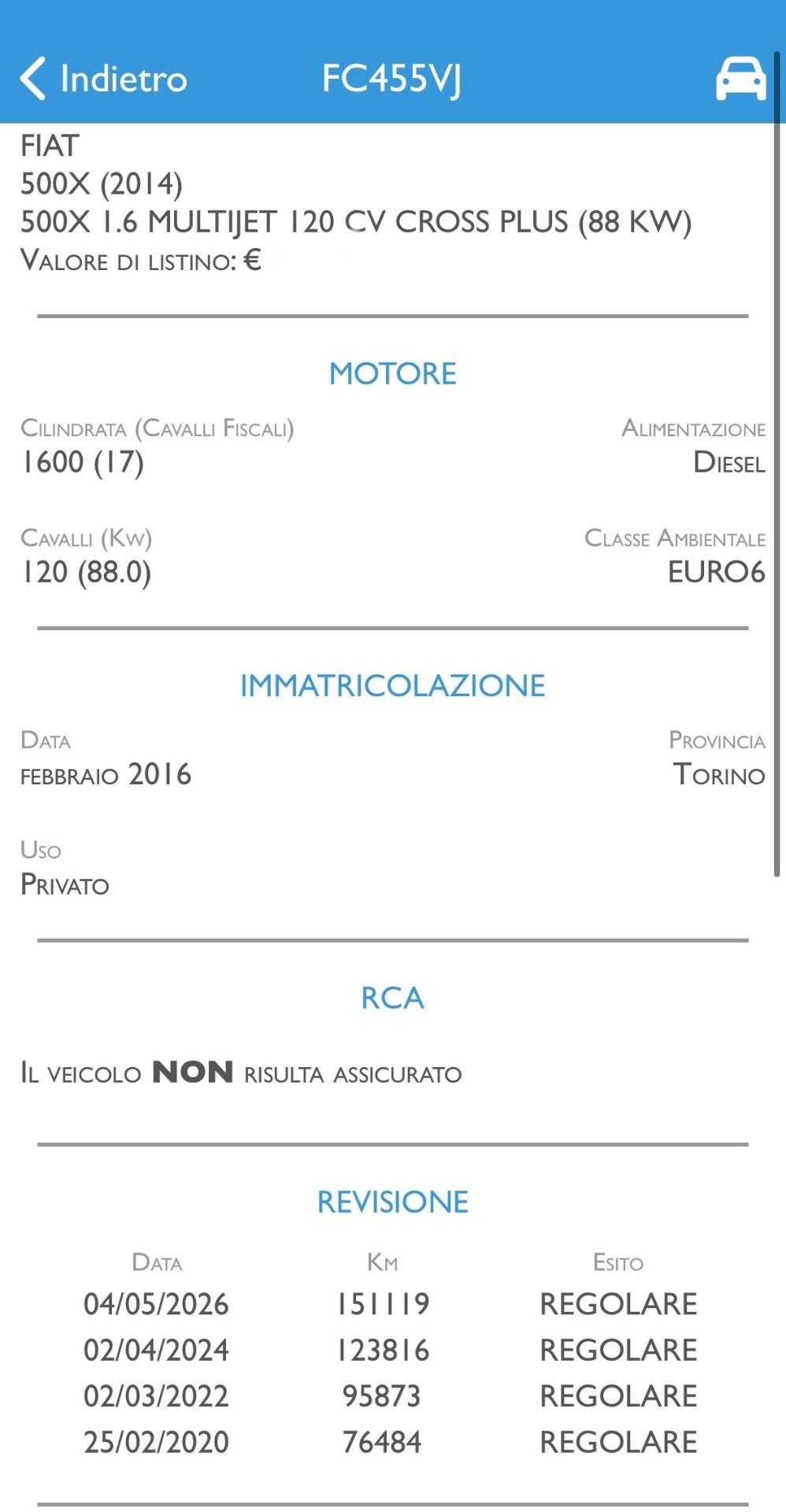 Fiat 500X 1.6 MultiJet 120 Cv Cross Plus - 2016