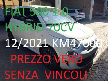 Fiat 500 1.0 HYBRID 70CV CONNECT PREZZO SENZA VINCOLI UNIPRO' ITALIANA GARANZIA 12 MESI