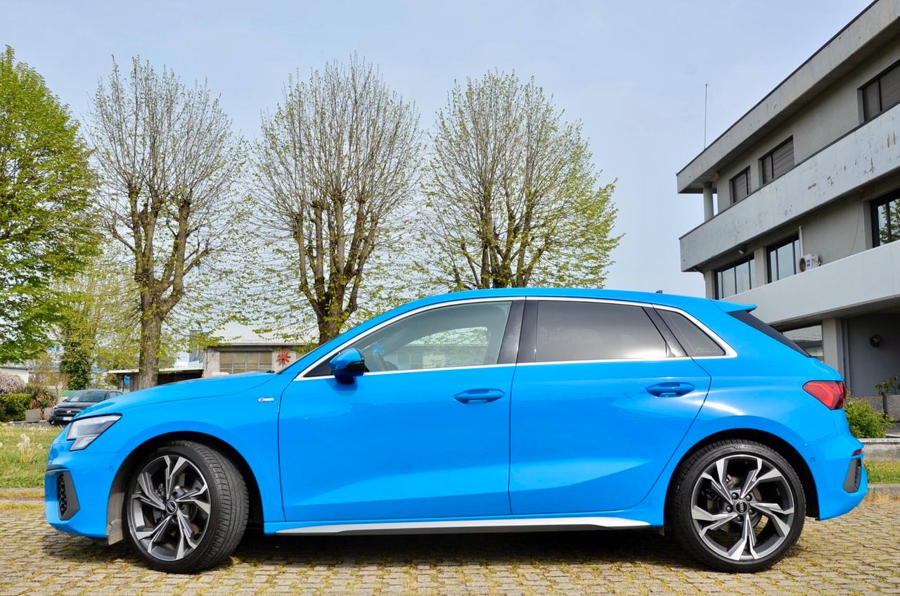 AUDI A3 SPB 30 1.0 TFSI S-LINE EDITION 110cv, UNICOPROPRIETARIO, SERVICE AUDI, UFF ITALIANA, EURO 6D, NAVI, RETROCAMERA, 18", PERMUTE