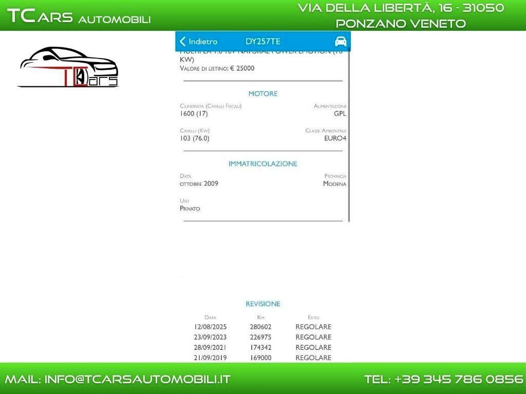 FIAT MULTIPLA 1.6 METANO FINO 08/2027