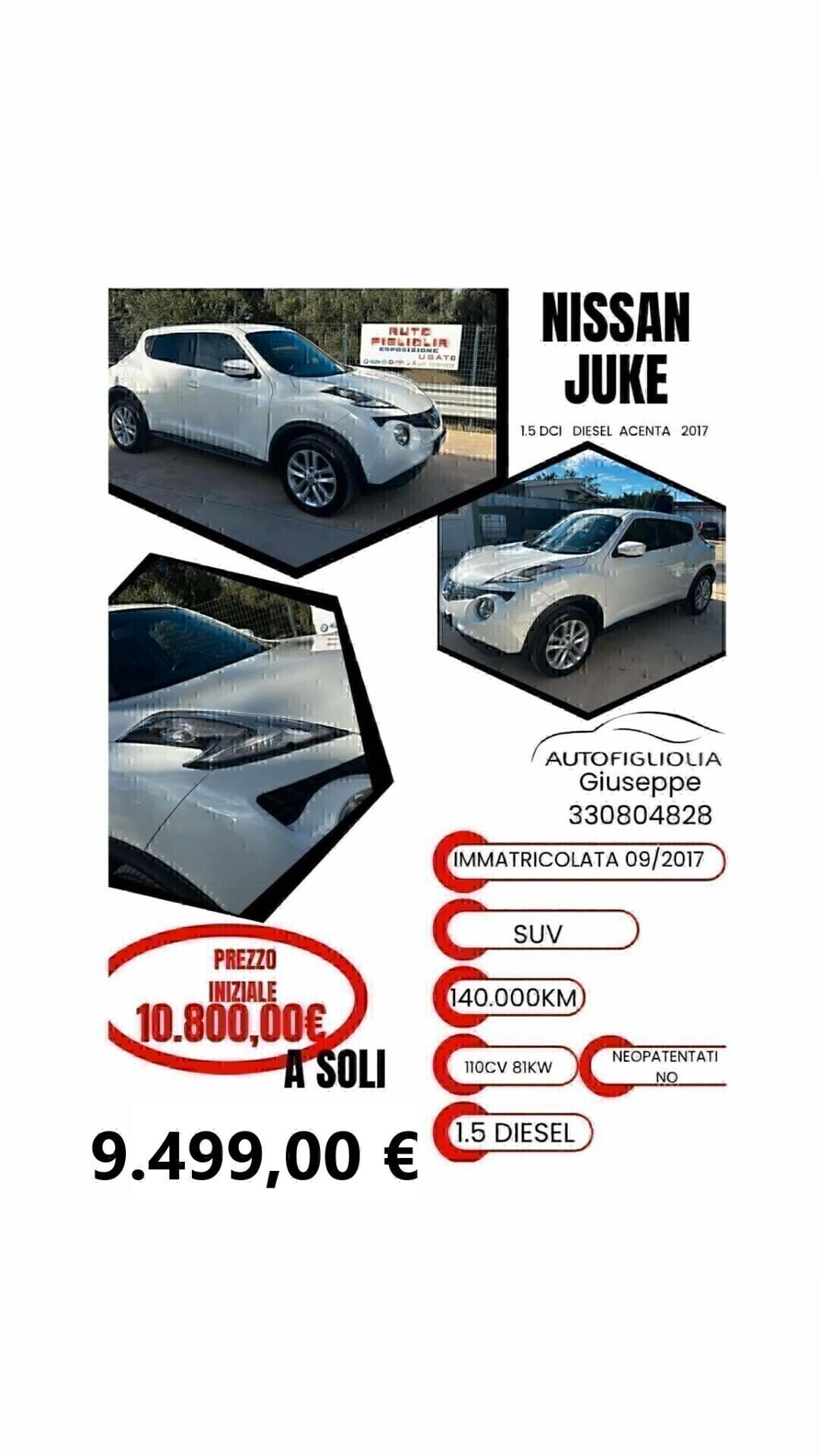 Nissan Juke 1.5 dCi diesel S&S 140000km 2017