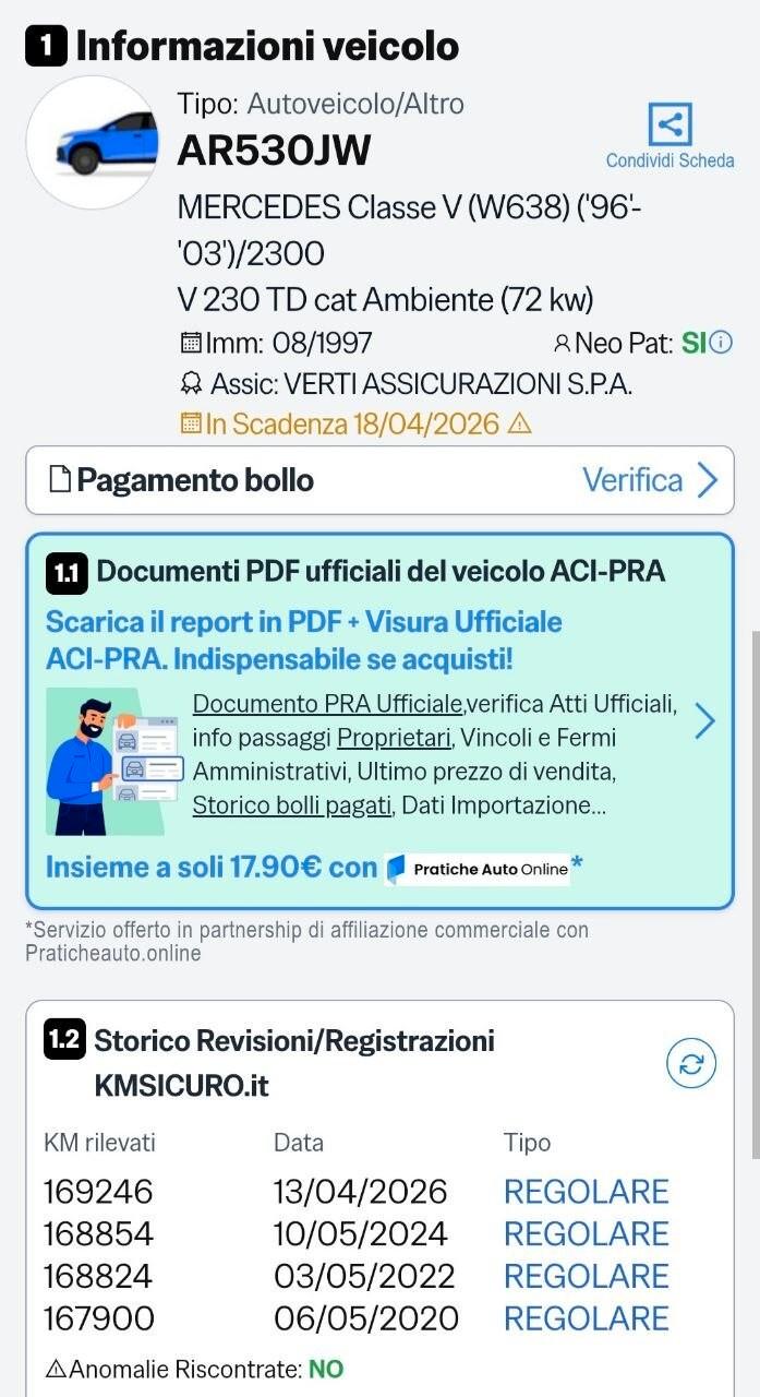 Mercedes-benz Vito RAMPA Trasporto disabili