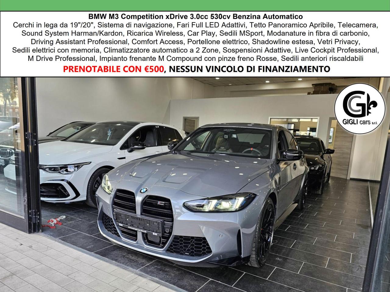 BMW M3 M3 Comp Tetto C.19" 20" Harman Kardon Carbonio Led