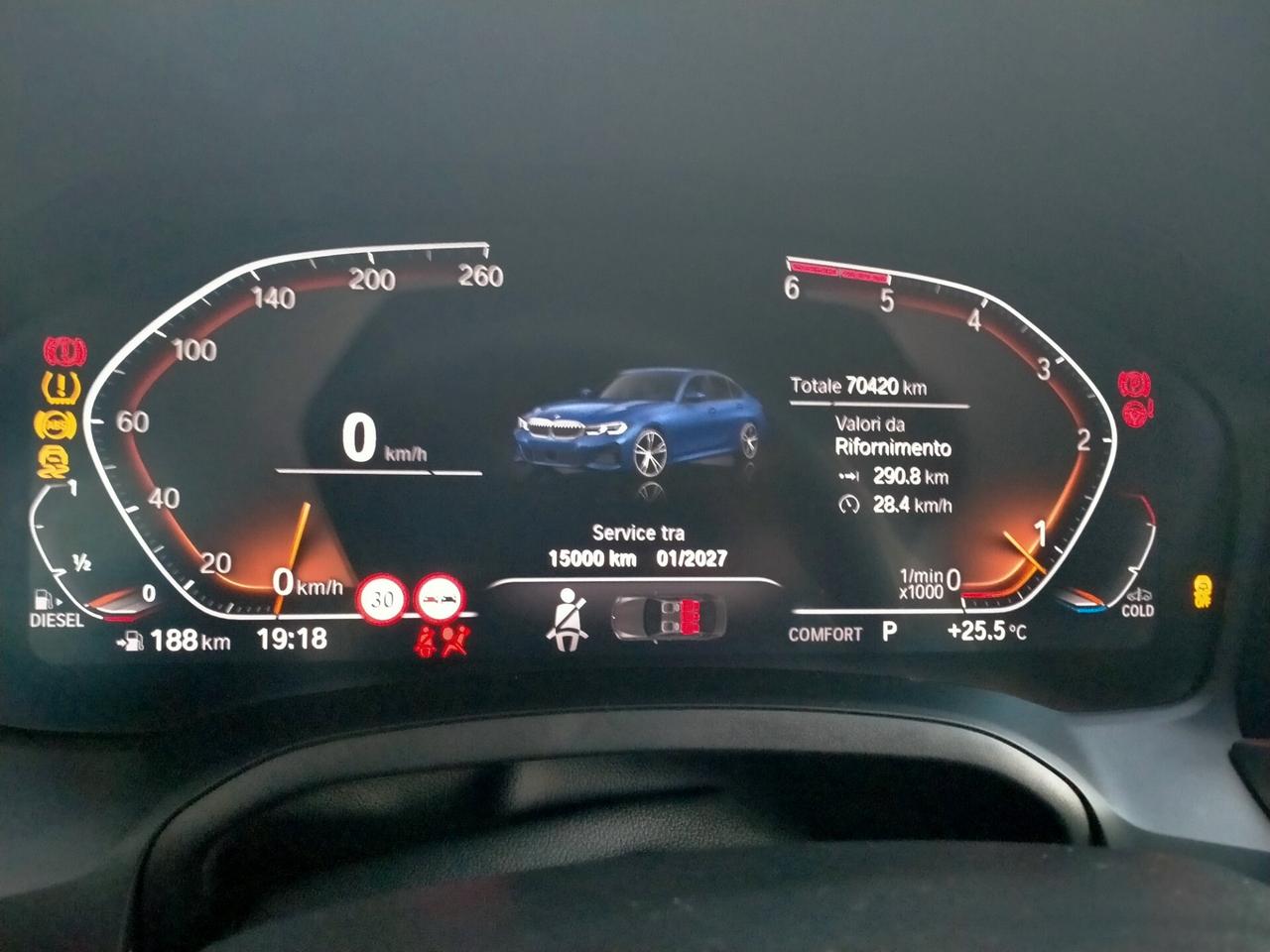 BMW 320 D MHEV 48V G20 4P MSPORT LEGA 19 / FRENI "M" / BI-LED / ASS.ADATTIVO / VOL. SEDILI RISC. / PACK COMFORT