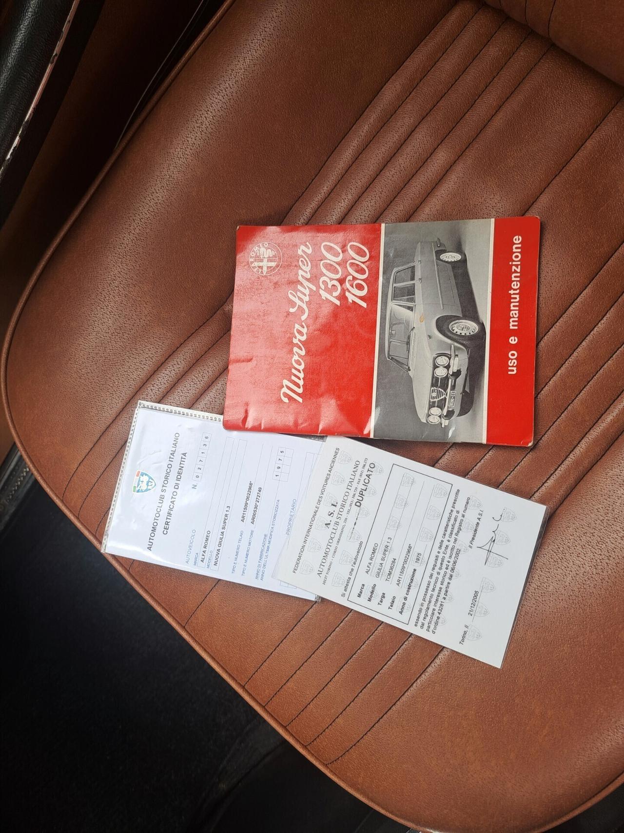 Alfa Romeo Nuova Giulia super 1.3 *TARGA ORO ASI*