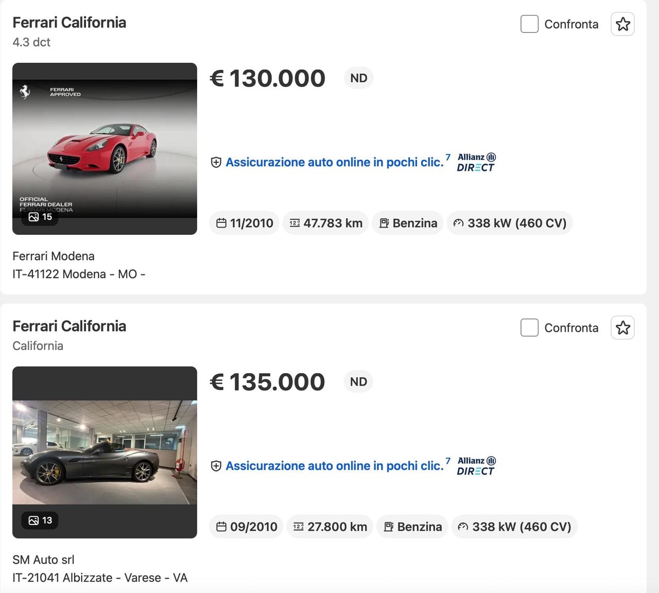 Ferrari California DCT- LEGGERE LA DESCRIZIONE !!