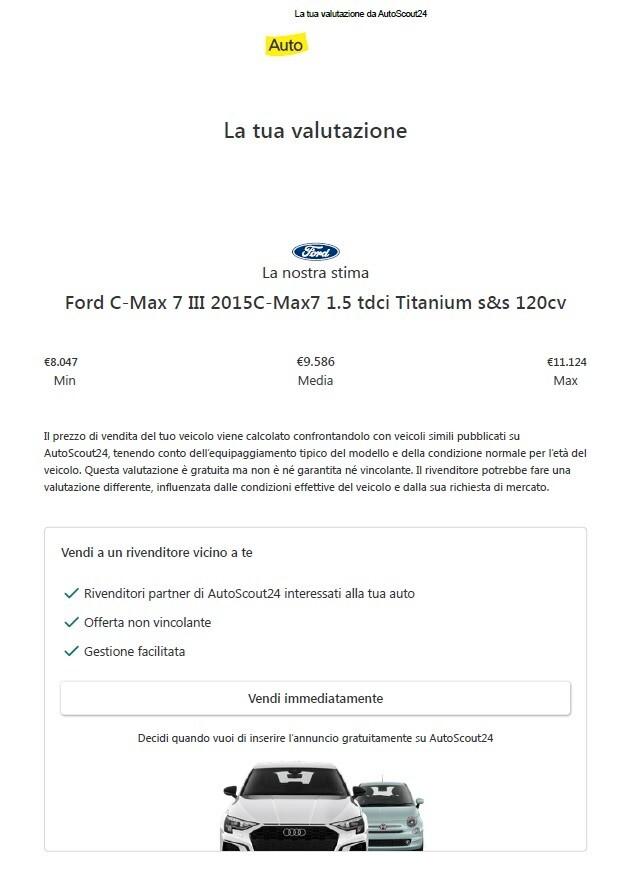 C-Max 7P Unico Prop.Tagliandi Ford Carrozzieri