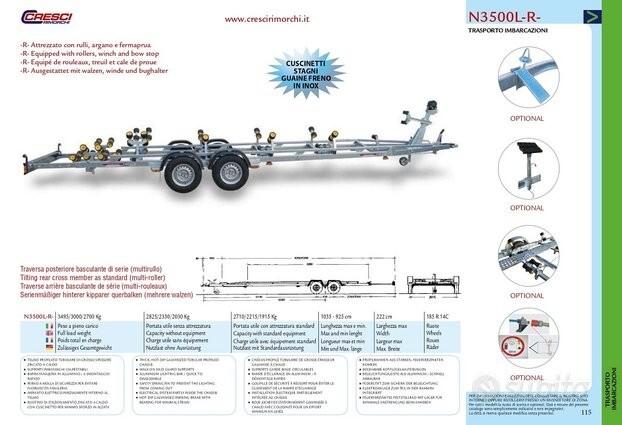 Rimorchio Trasporto Imbarcazioni Cresci N3500L-R
