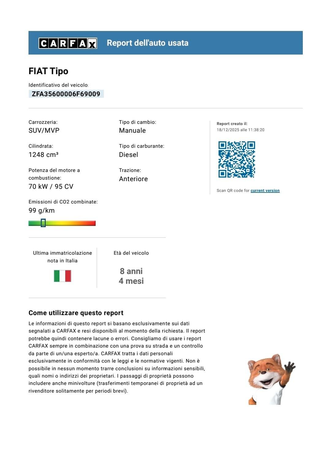 Fiat Tipo 1.3 Mjt S&S 5 porte Lounge