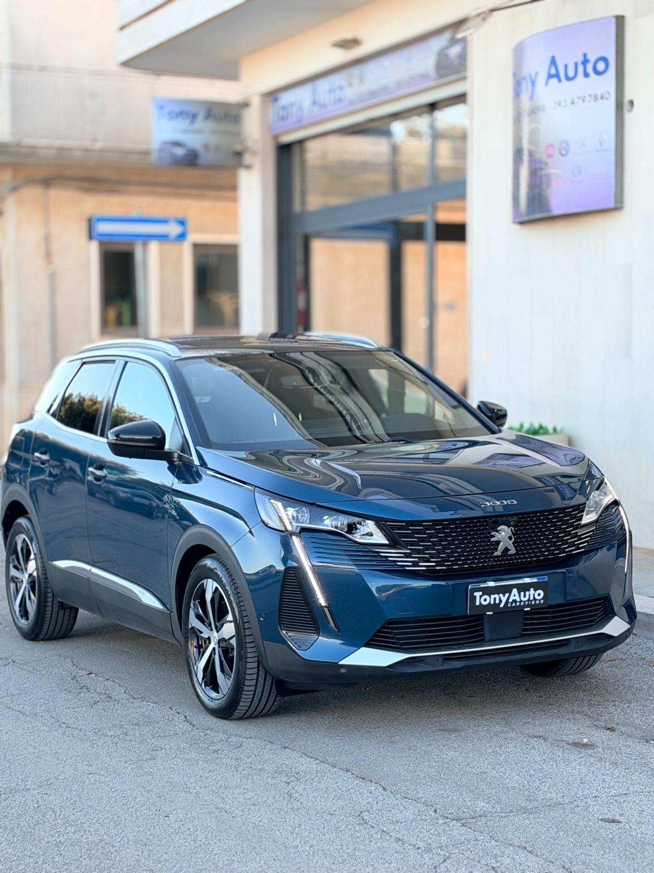 Peugeot 3008 1.5 bluehdi GT S con TETTO APRIBILE,VIRTUAL COCKPIT,APPLE CARPLAY,TELECAMERA 360,INTERNI ALCANTARA/P