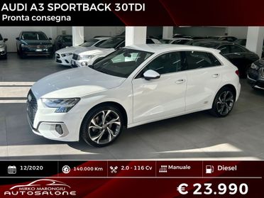 Audi A3 SPB 30 TDI 2020 FINANZIABILE