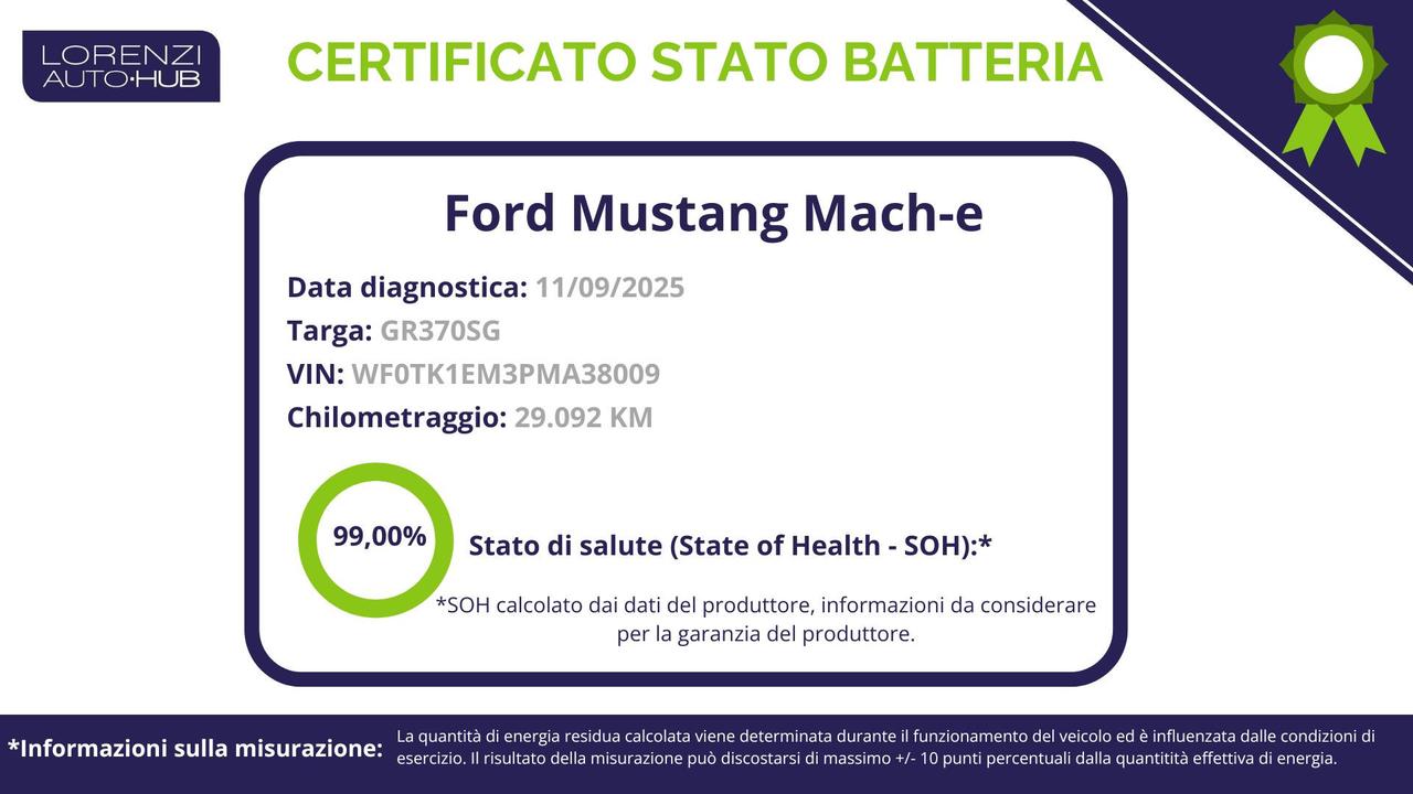 FORD Mustang Mach-e standard range rwd 269cv auto CAMERA 360+ACC+PELLE