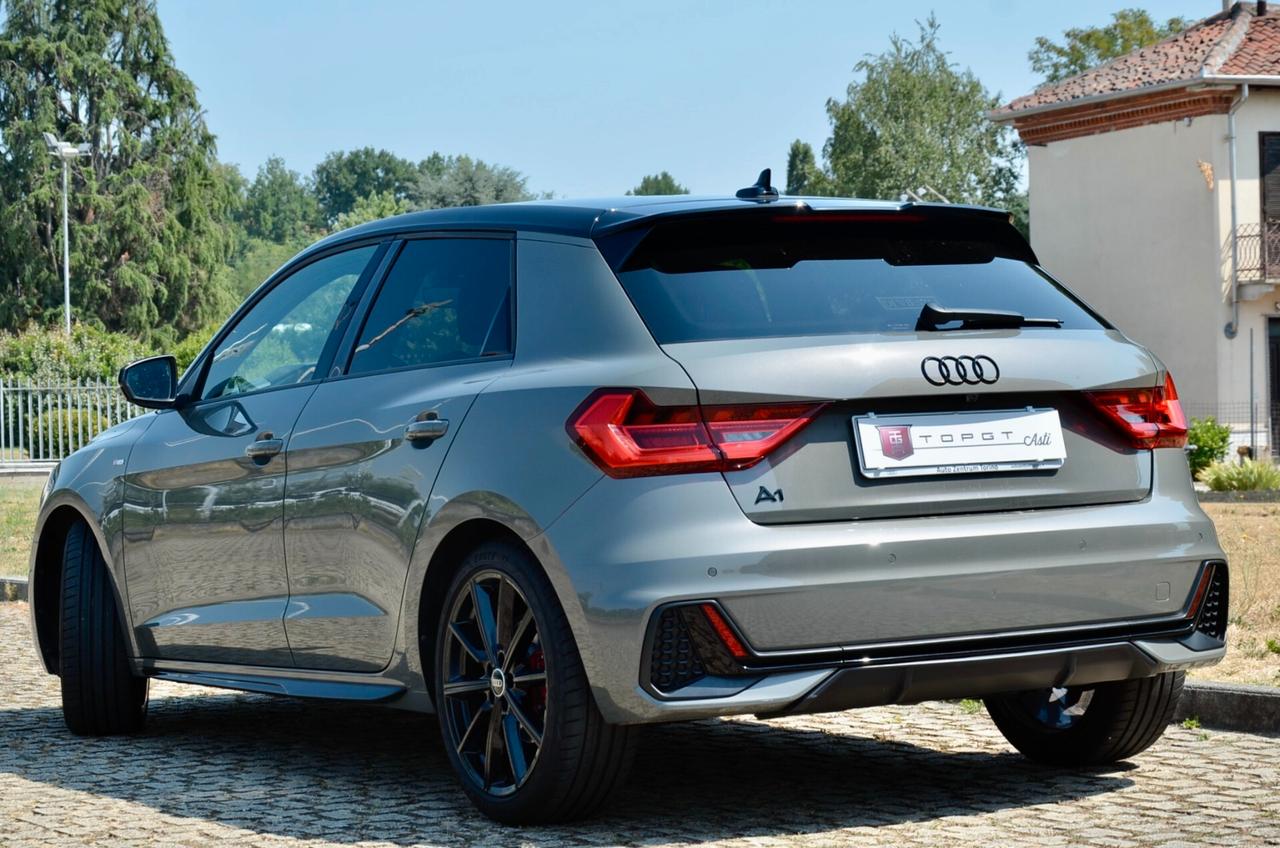 AUDI A1 SPORTBACK 1.5 TFSI 150cv S-TRONIC IDENTITY BLACK S-LINE INT-EXT, UNICOPROPRIETARIO, EURO 6D, UFF ITALIANA, SERVICE AUDI, FULL LED, RETROCAMERA, PERMUTE