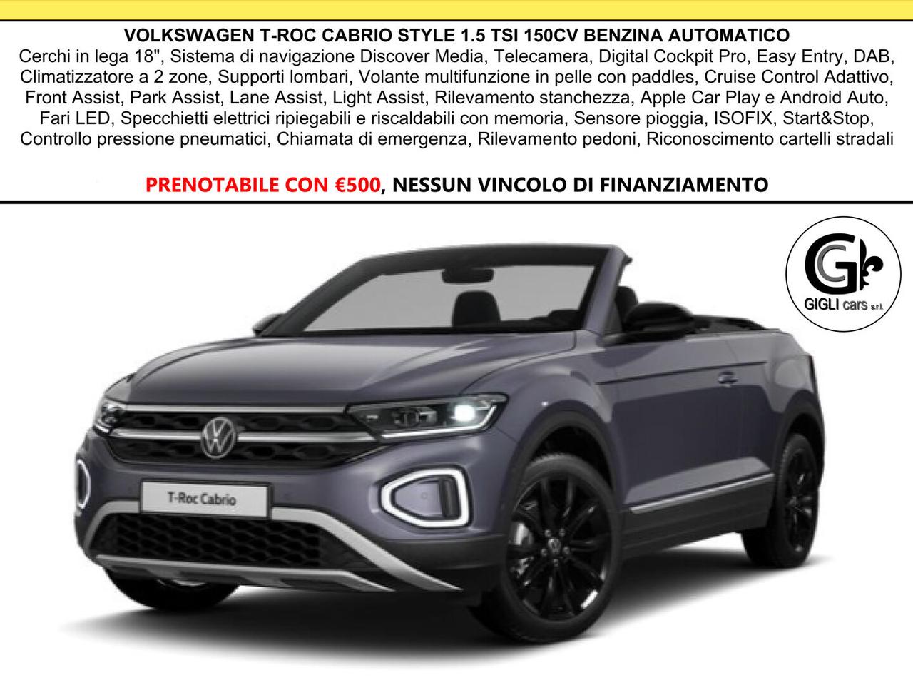 Volkswagen T-Roc Cabrio Style Camera C.18" Led PDC Navi Cruise