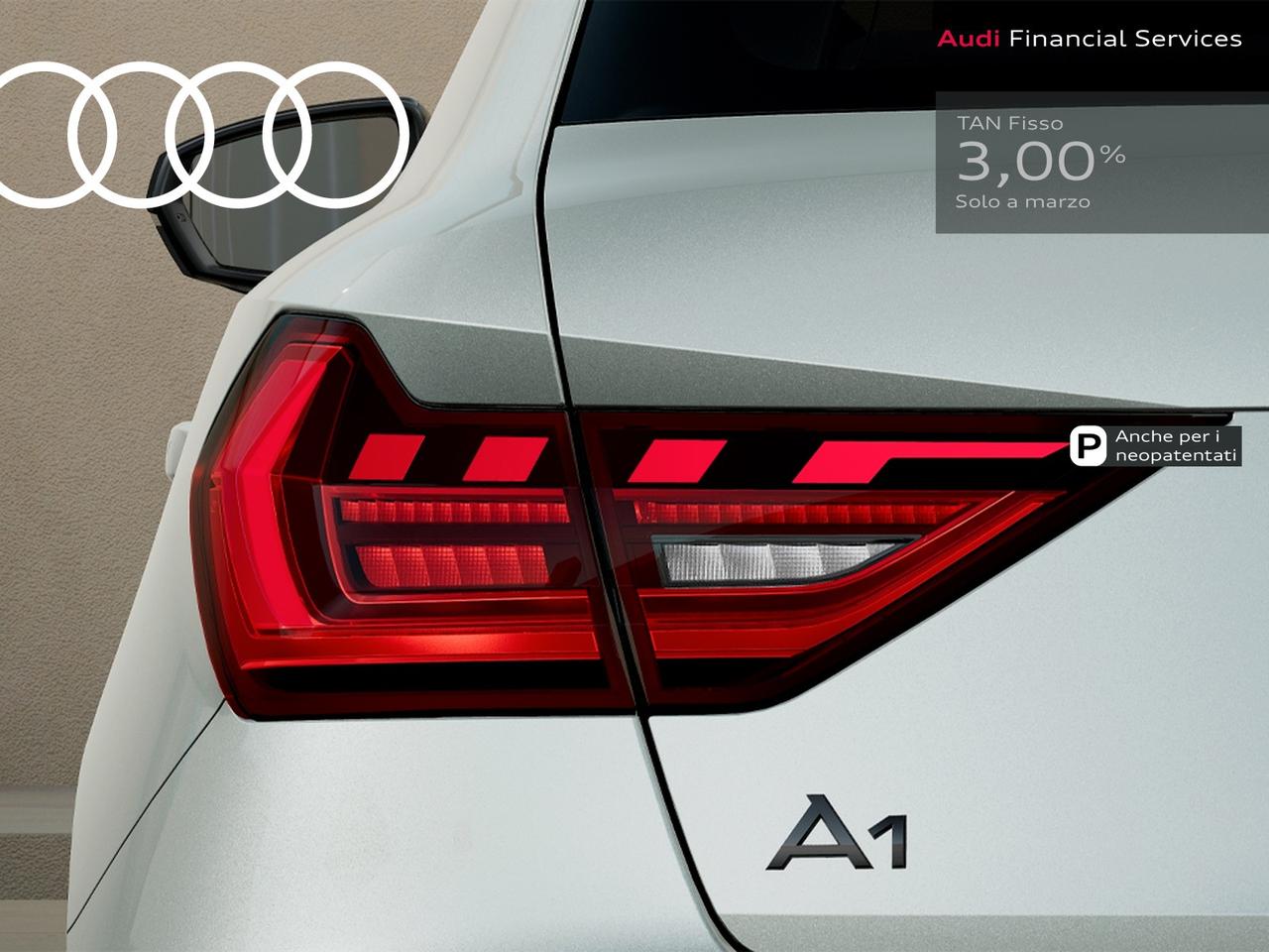 Audi A1 sportback 30 1.0 tfsi identity black 116cv s-tronic