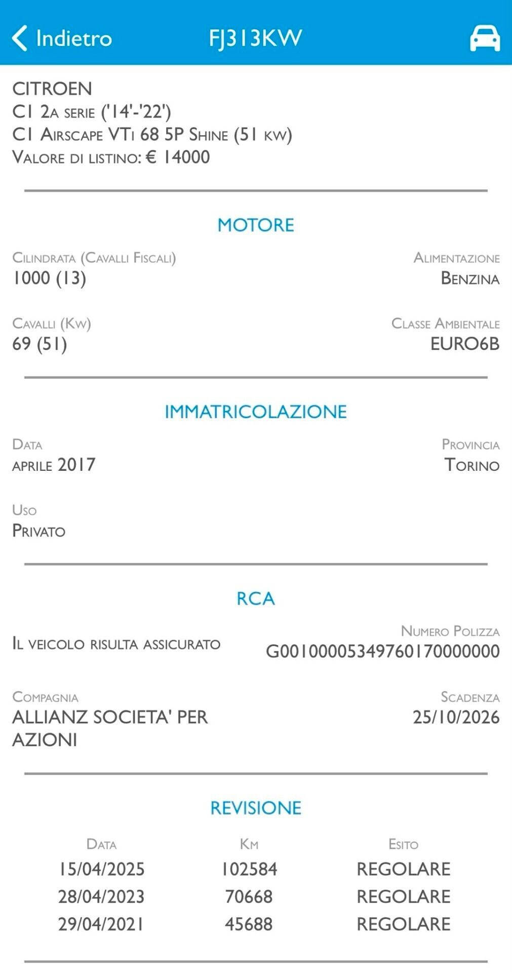 Citroen C1 5p 1.0 VTi 68cv Unipropietario GARANZIA