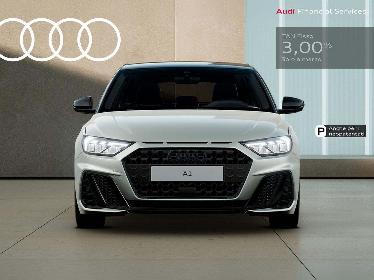 Audi A1 sportback 30 1.0 tfsi identity black 116cv s-tronic
