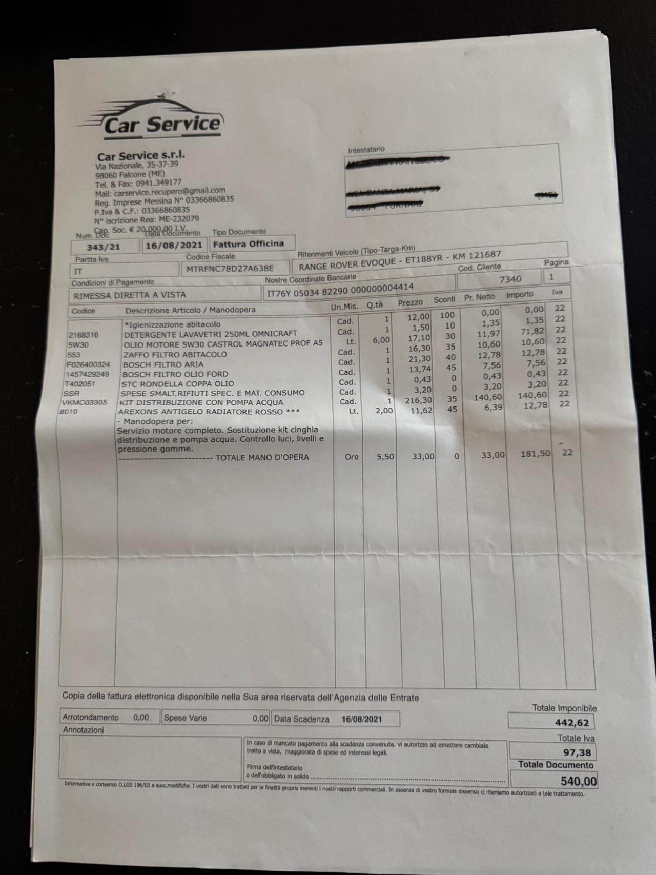 Land Rover Evoque 2.2 TD4 150cv Km certificati