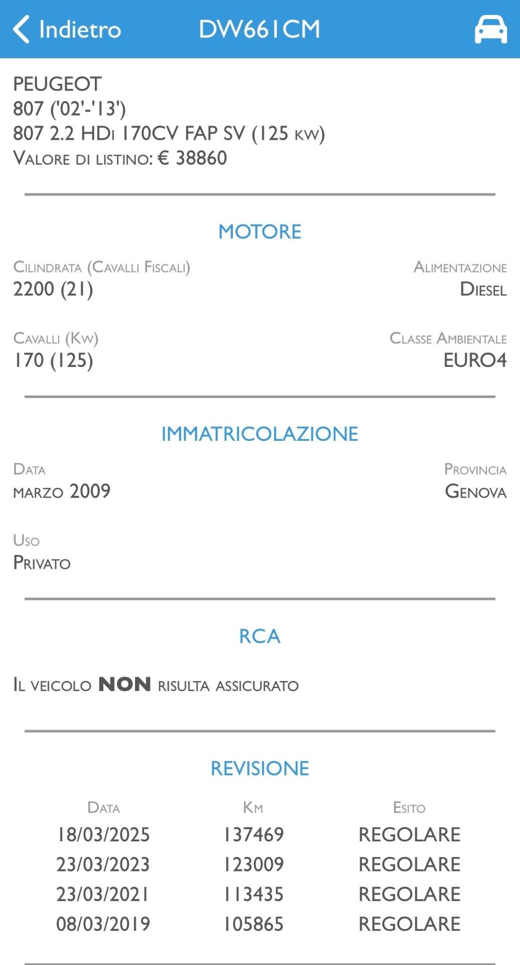 Peugeot 807 2.2 HDi 170CV 7 POSTI UNICO