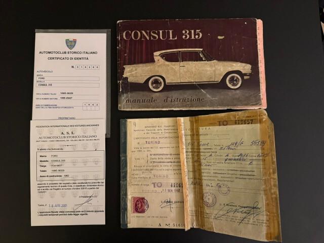 Ford Consul 315 ASI ORO Targa Originale