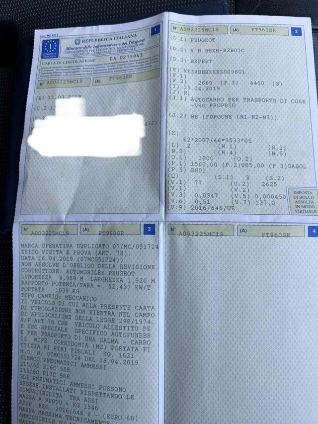 PEUGEOT Expert BlueHDi 115 S&S PL-TN SERVIZIO FUNEBRE