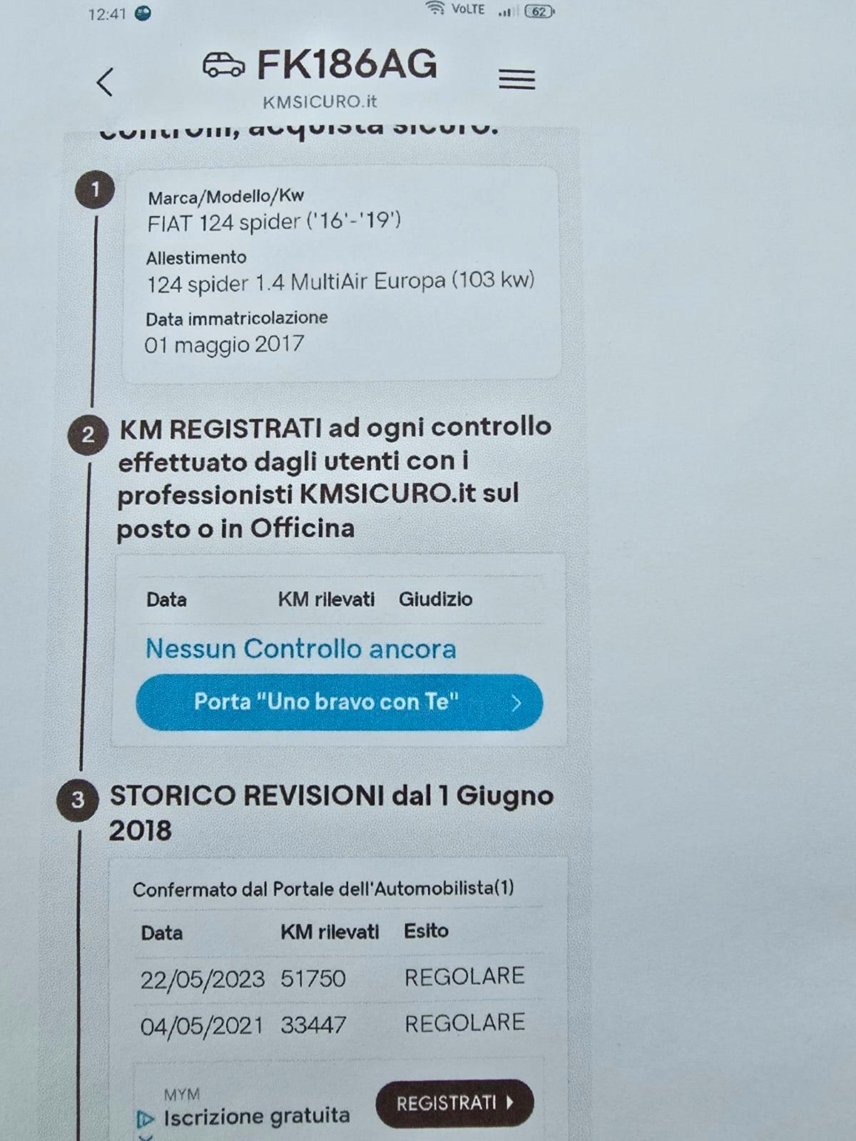 Fiat 124 Spider EUROPA - PARI AL NUOVO -