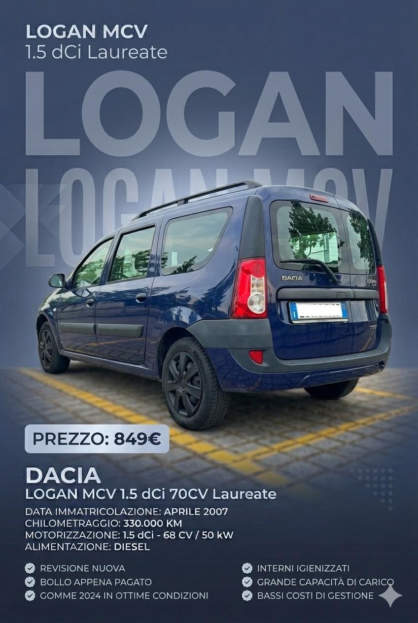 Dacia Logan MCV 1.5 dCi 70CV 5 posti Lauréate