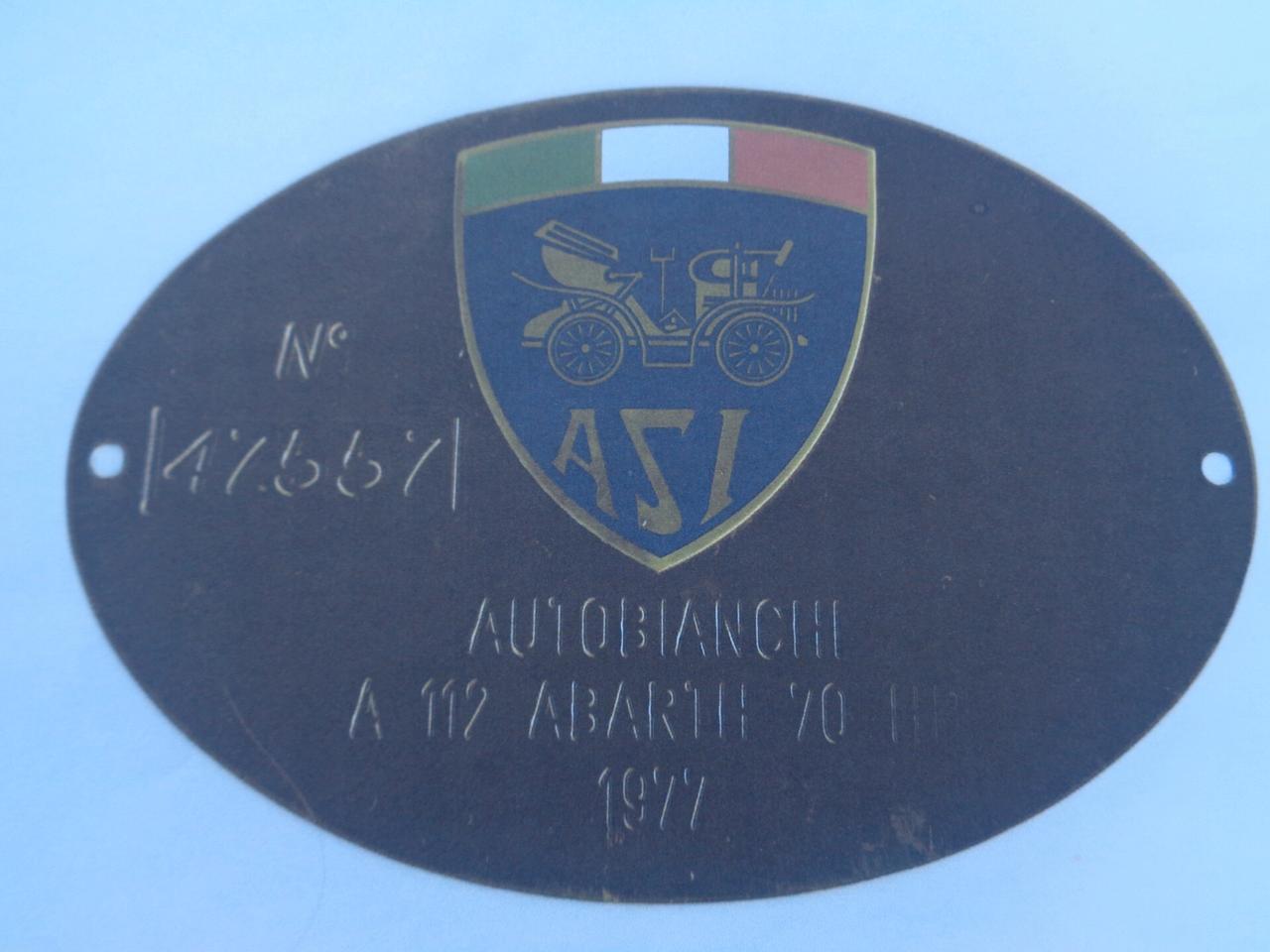 Autobianchi A 112 ABARTH 70 HP PRIMA SERIE