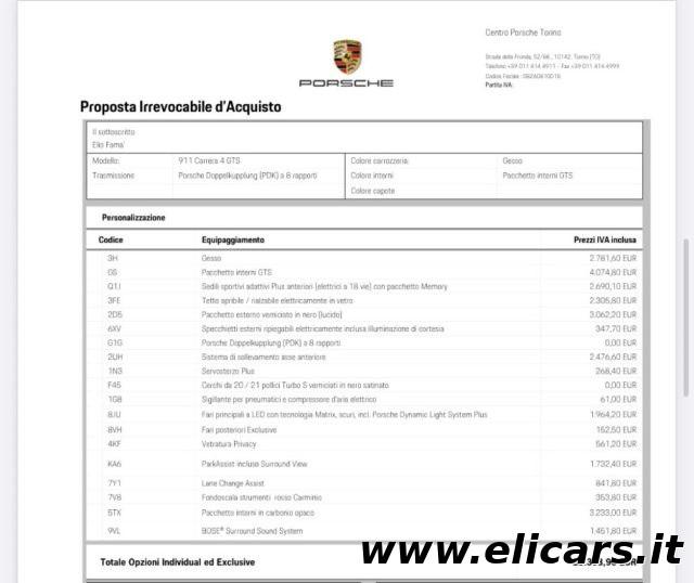 PORSCHE 992 911 Carrera 4 GTS - SUPERBOLLO PAGATO