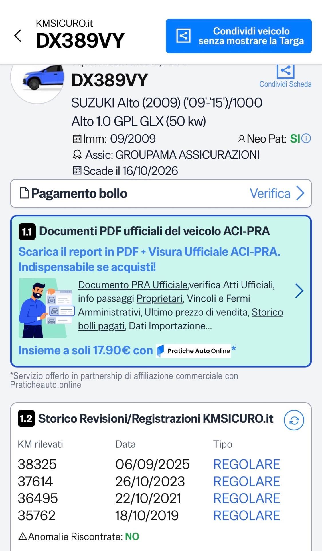 Suzuki Alto 1.0 GLX benzina e gpl solo 38 mila km