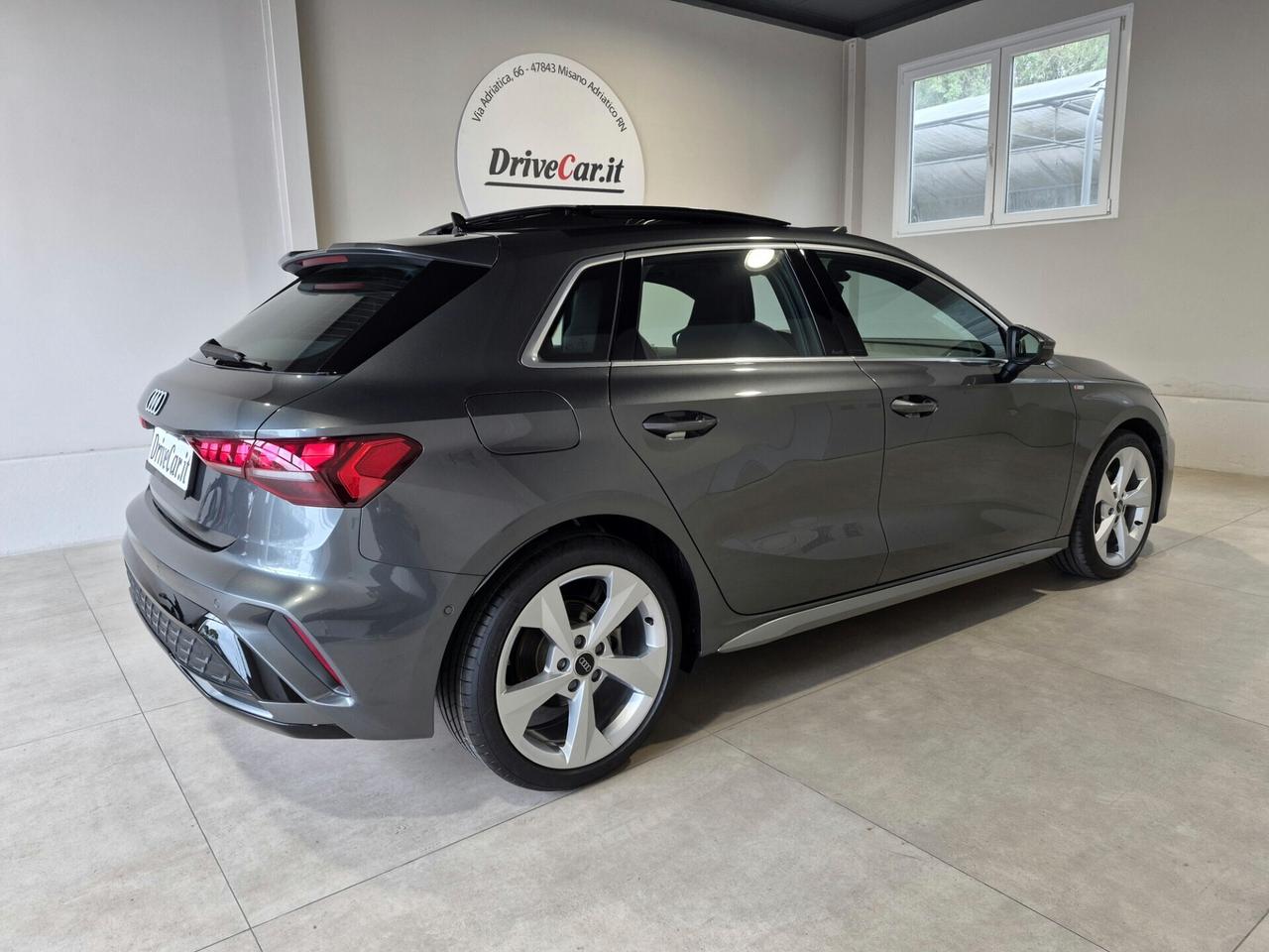 Audi A3 SPORTBACK TFSI MHEV S LINE EDITION S-TRONIC MATRIX SONOS TETTO CARPLAY 360° ACC AUTO UFFICIALE AUDI 1 PROPRIETARIO