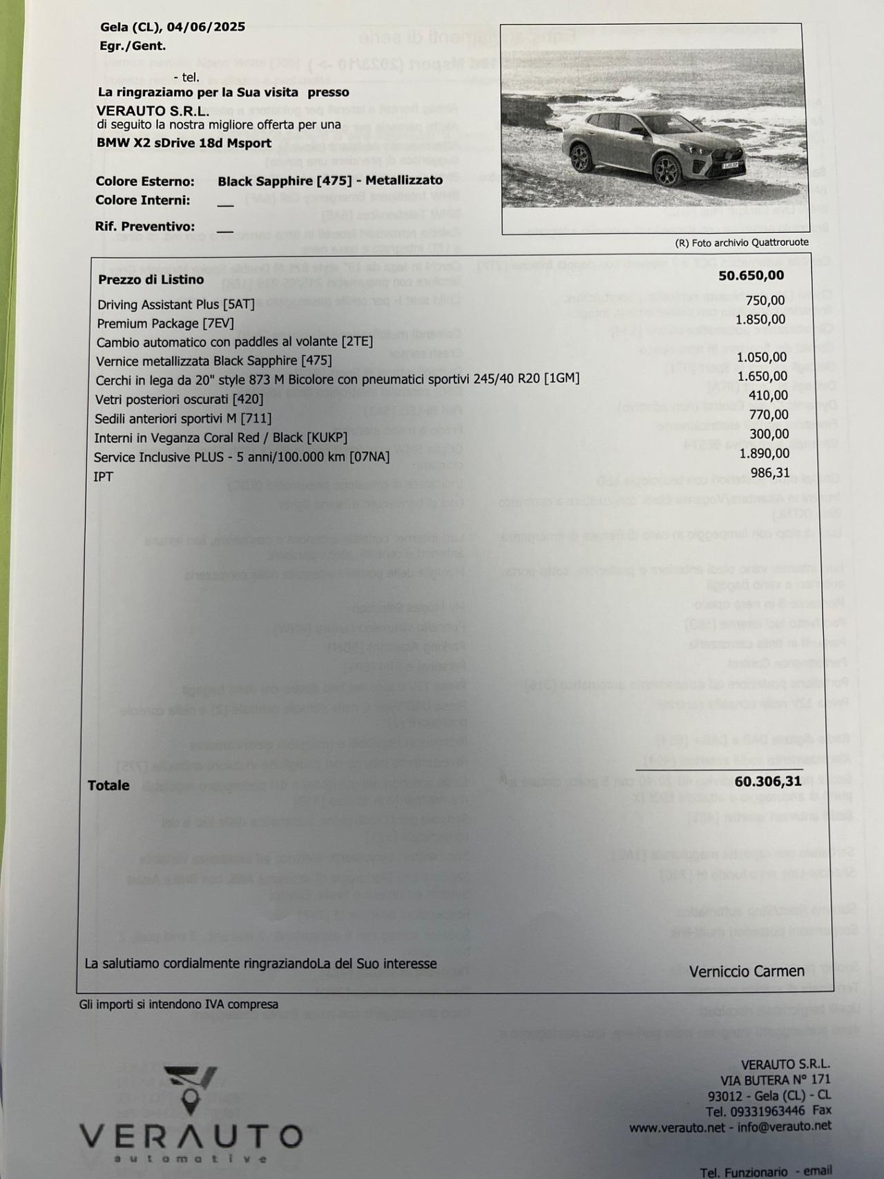 BMW X2 sdrive 18d MSport auto
