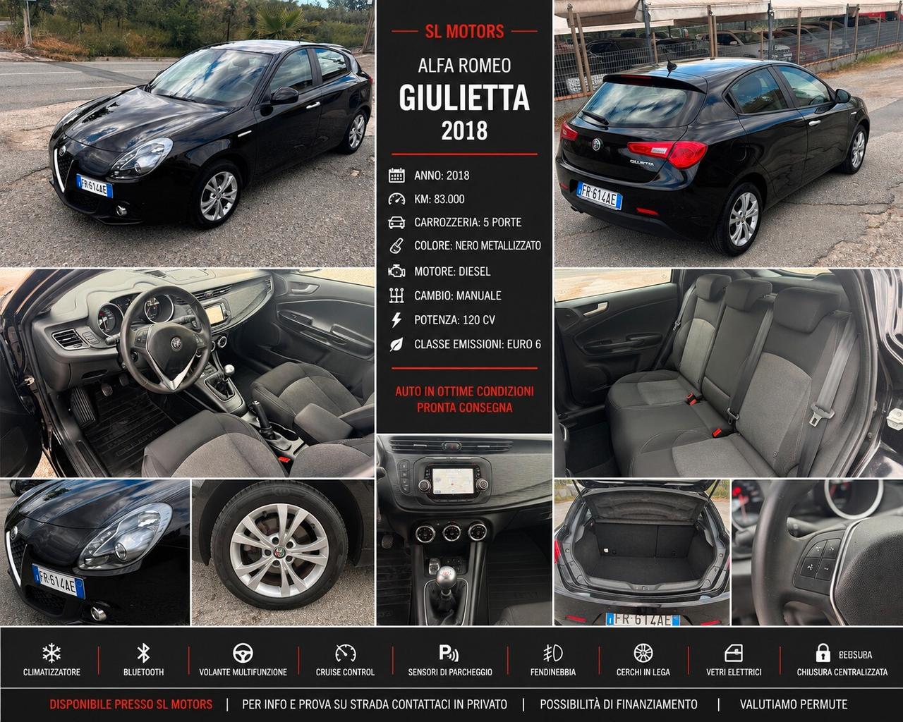 Alfa Romeo Giulietta 1.6 JTDm 120 CV anno 2018