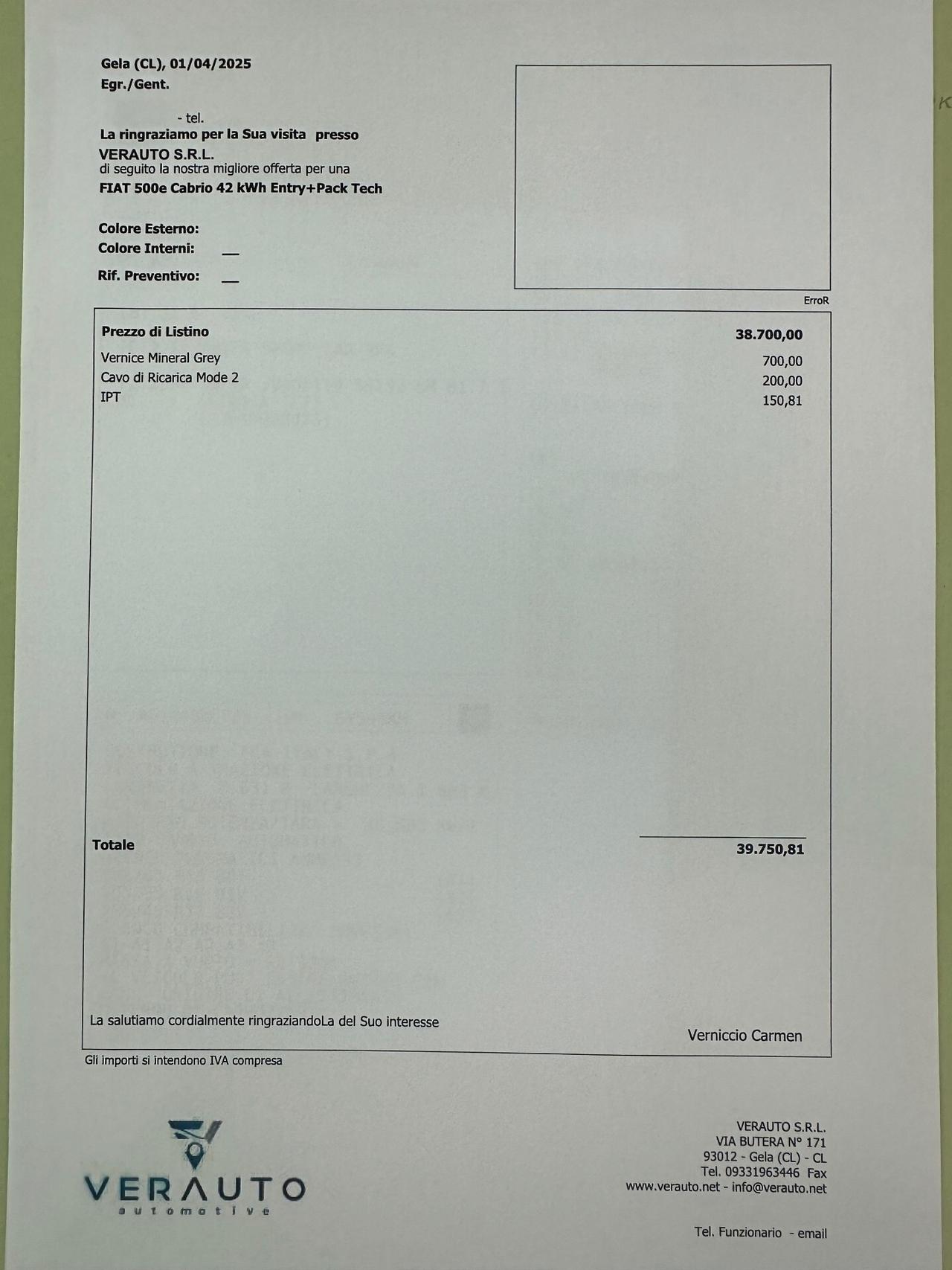 Fiat 500e Cabrio offerta T-Stock prezzo imperdibile